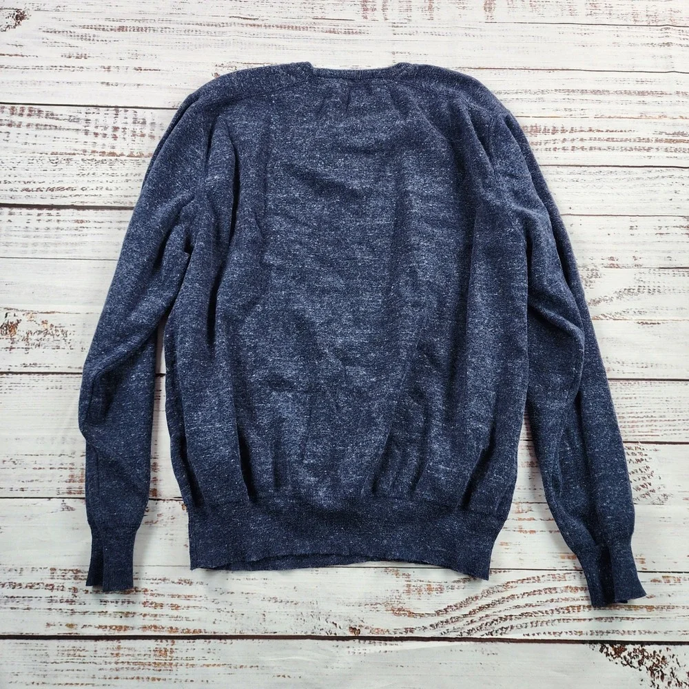 Polo Ralph Lauren Mesh Knit Cotton Crewneck Sweater Mens XL Navy Heather Pony